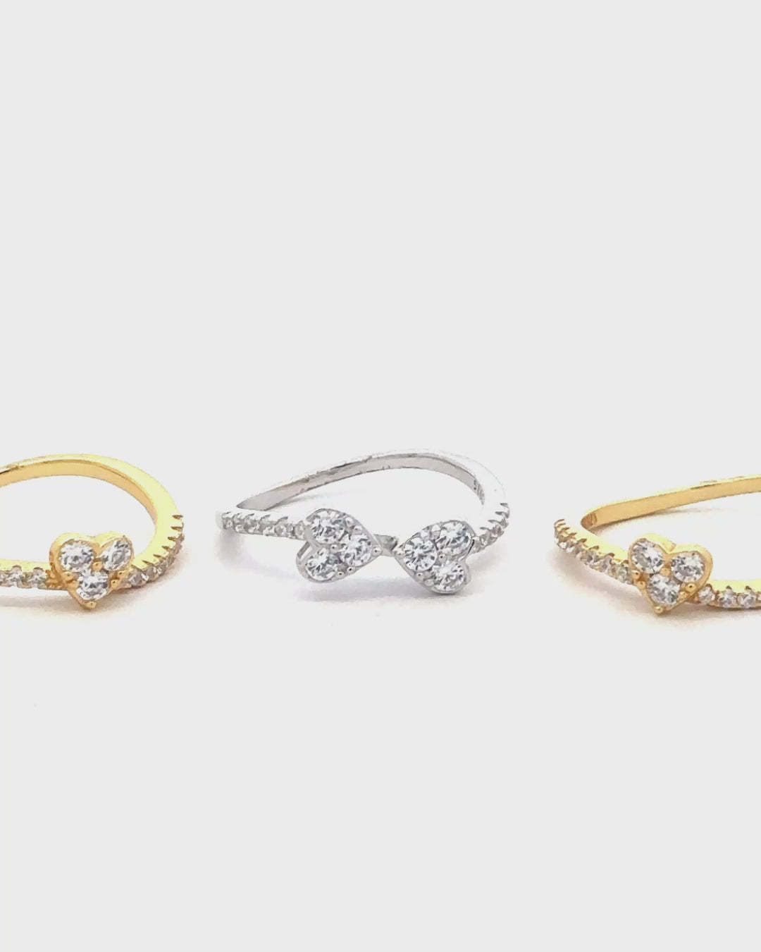 Silver Golden Blossom Stacked Ring