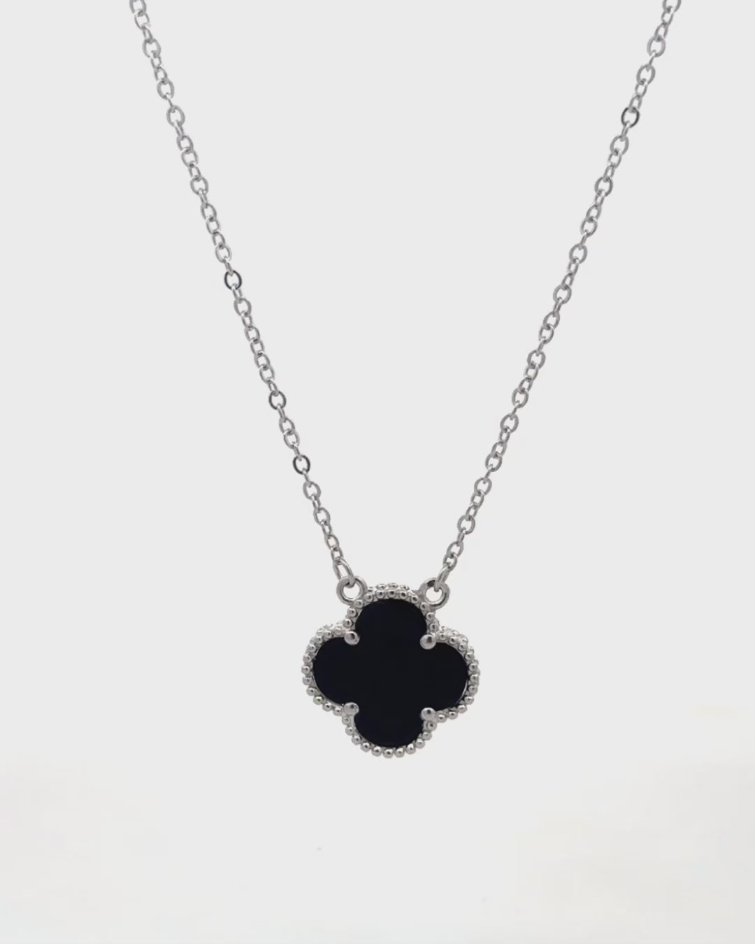 Silver Enchanted Elegance Clover Pendant Necklace
