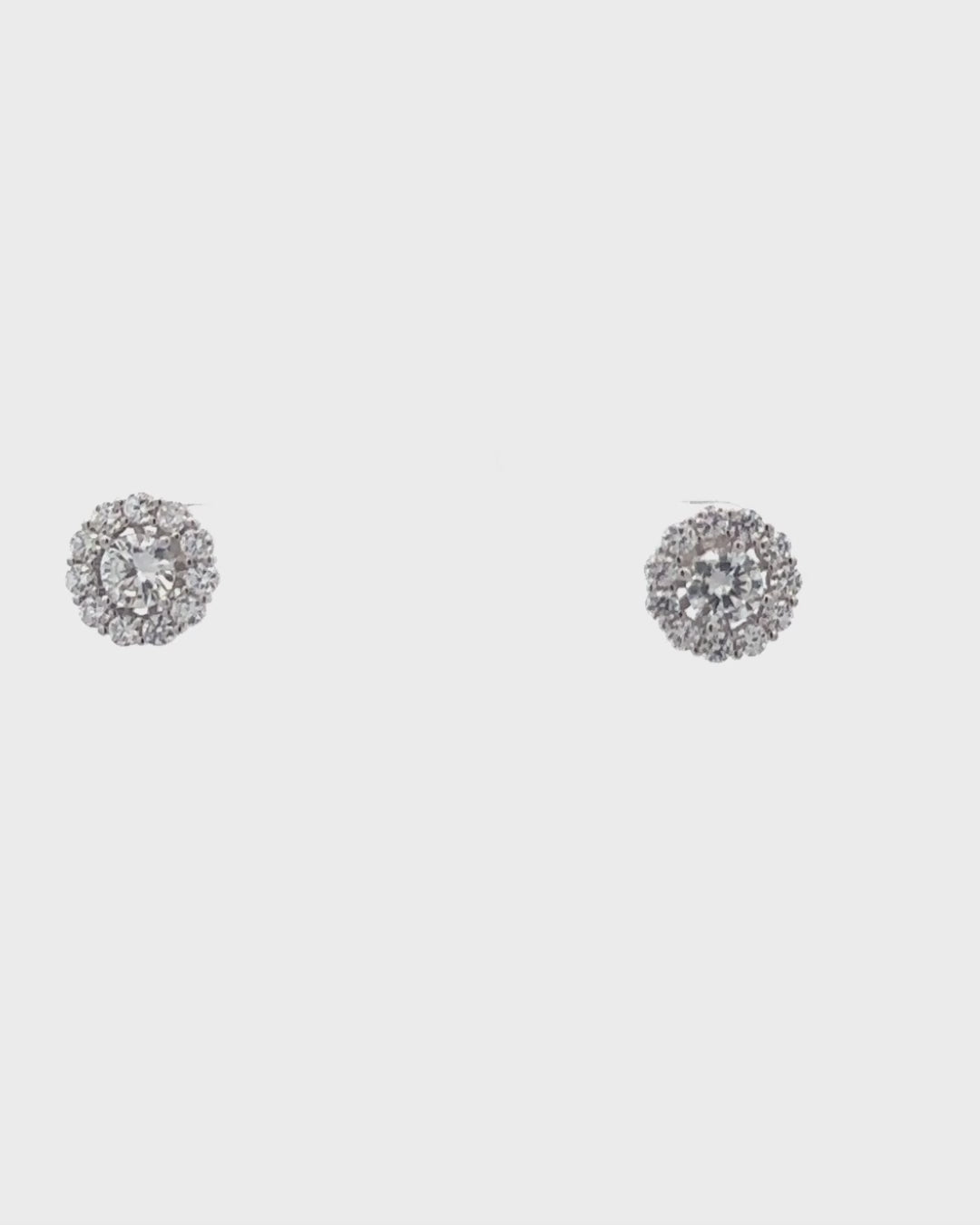 Silver Radiant Halo Sparkle Earrings