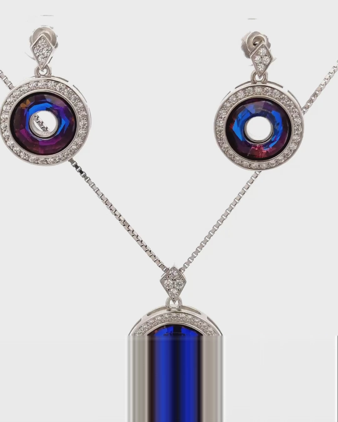 Silver Mystic Aura Pendant Set
