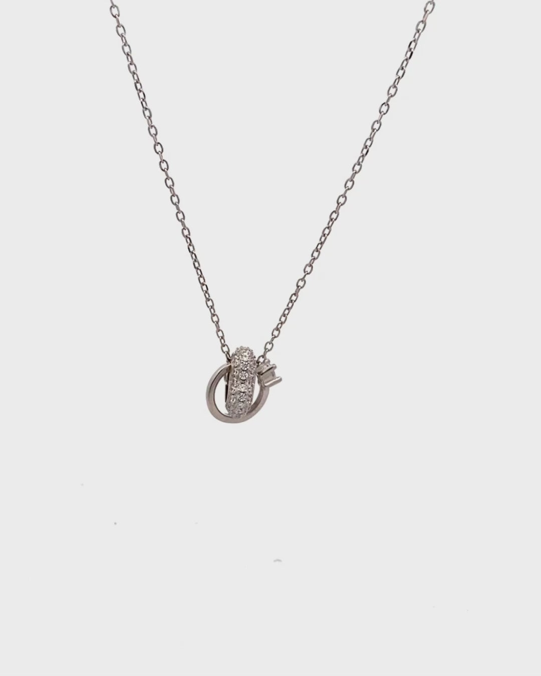 Silver Dazzle Halo Heart Pendant Necklace