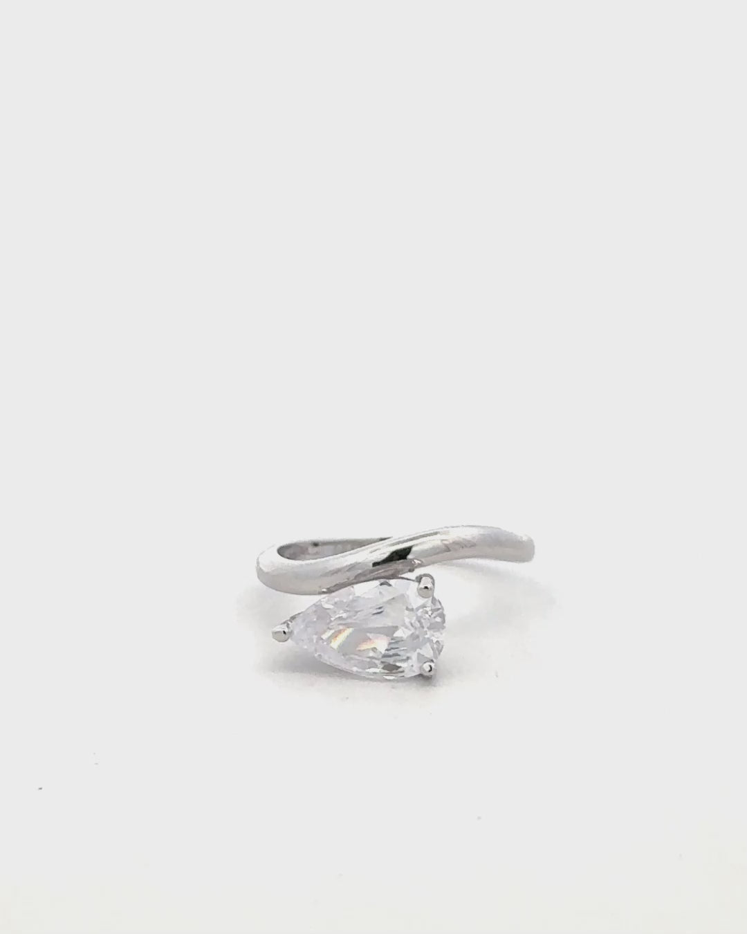 Silver Pear Brilliance Sculpted Ring