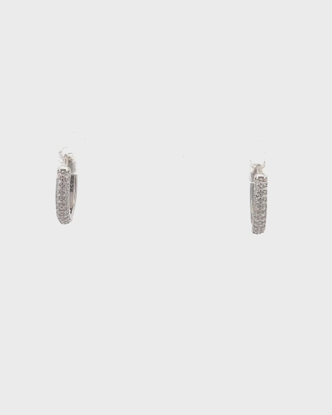 Silver Radiant Sparkle Hoop Earrings