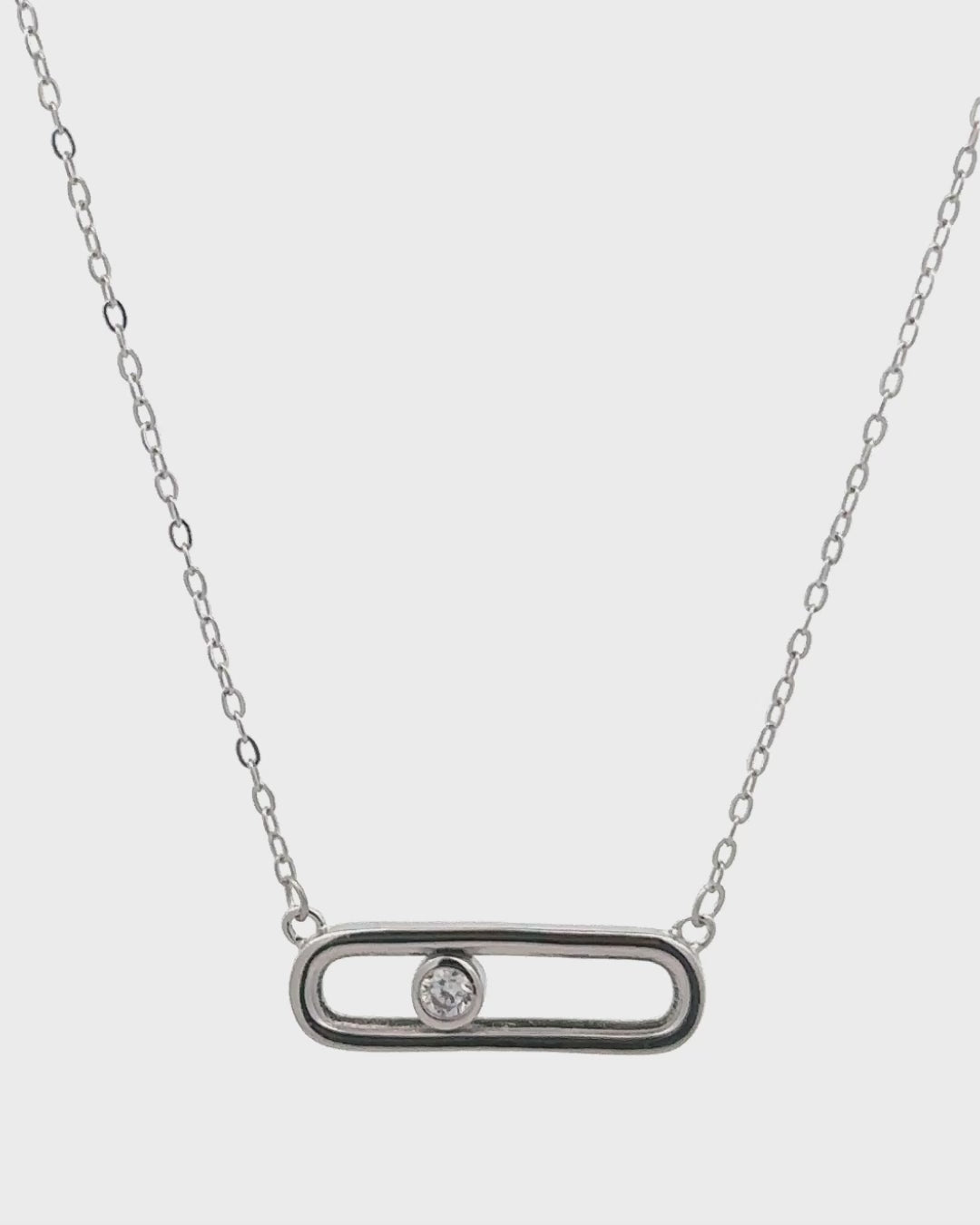 Silver Minimalist Elegance Bar Pendant Necklace