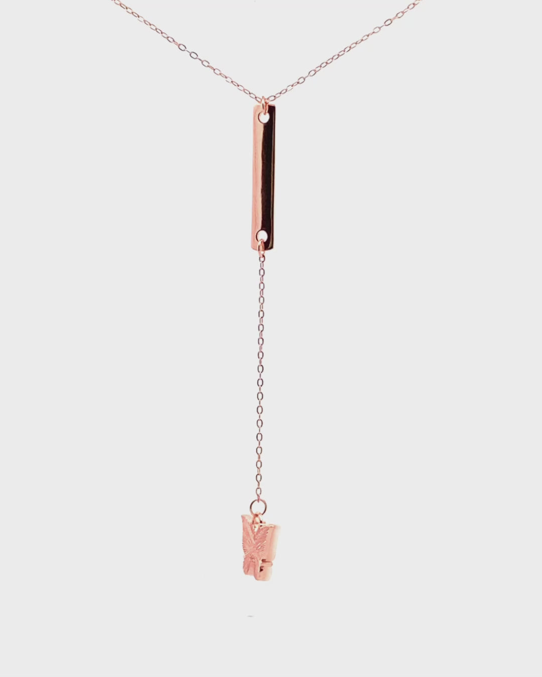 Silver Blush Butterfly Drop Pendant Necklace