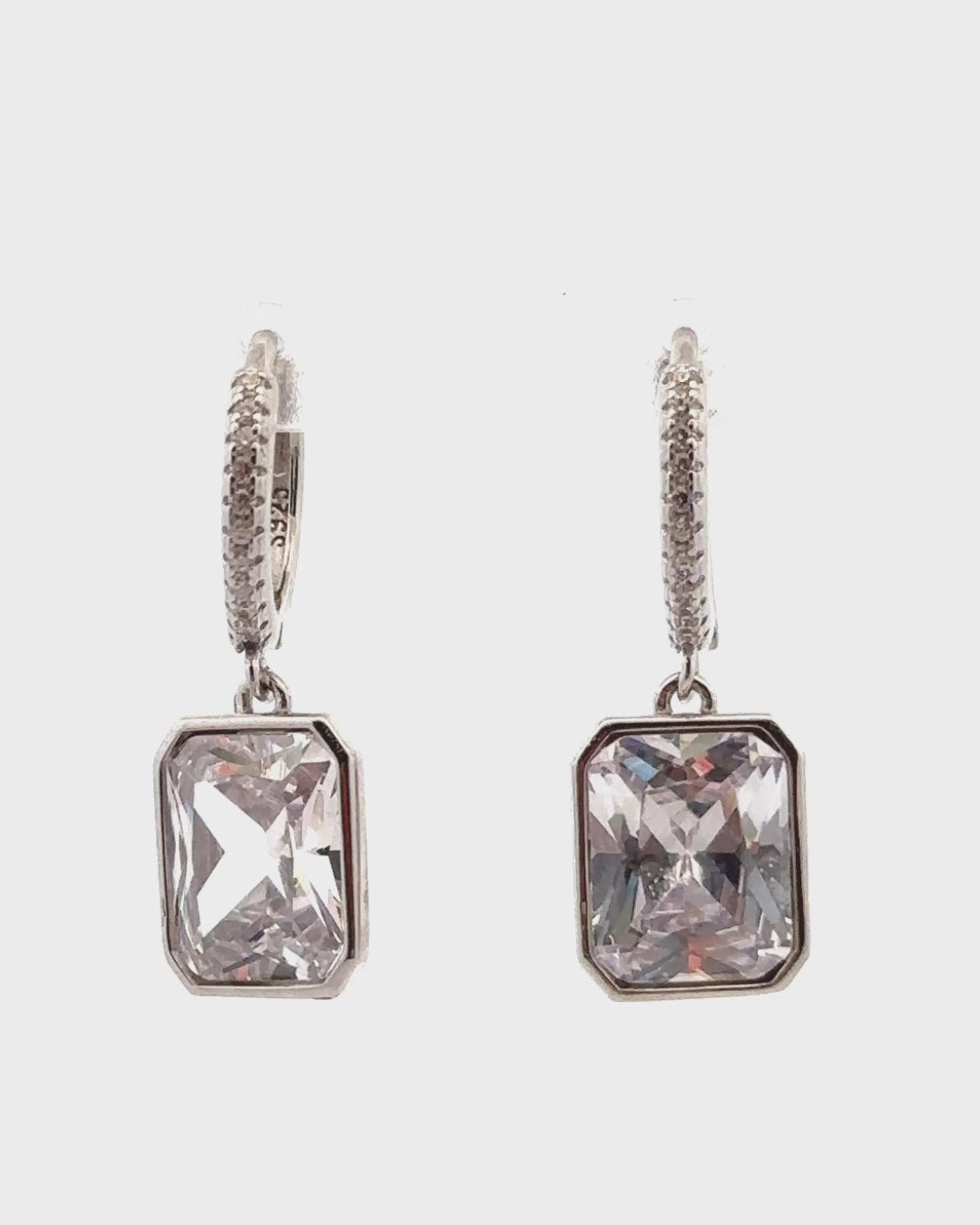 Silver Crystal Elegance Hoop Earrings