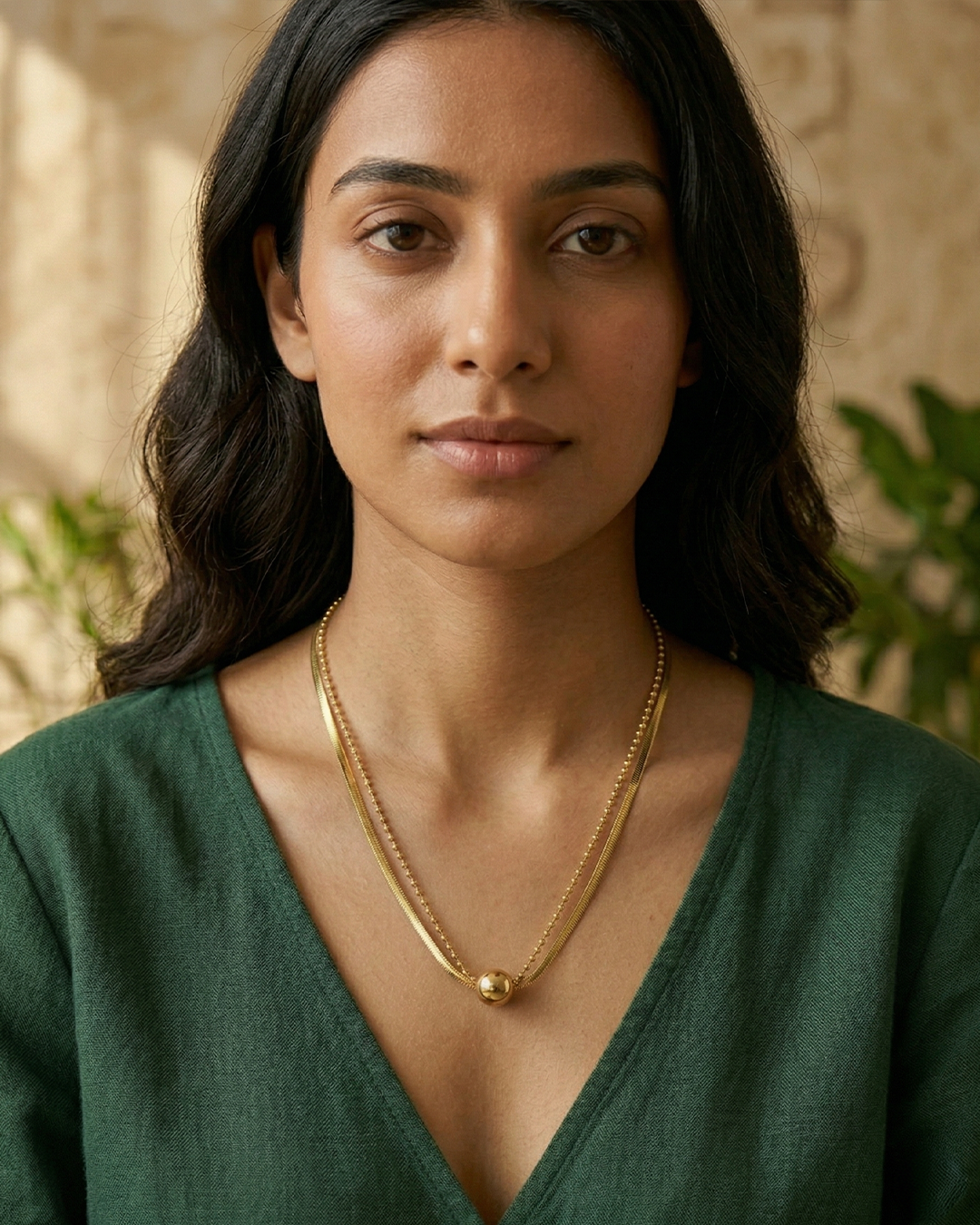 Layered Bead Chain Necklace