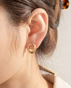 Organic Gold Open Stud Earrings (Demi-Fine)