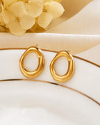 Organic Gold Open Stud Earrings (Demi-Fine)