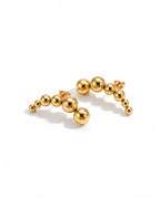 Beaded Curve Gold Stud Earrings (Demi-Fine)