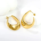 Sculptural Gold Open Hoop Earrings (Demi-Fine)