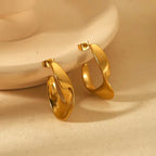 Sculptural Gold Open Hoop Earrings (Demi-Fine)