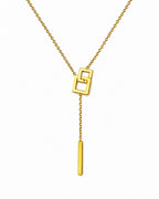 Geometric Gold Lariat Necklace (Demi-Fine)