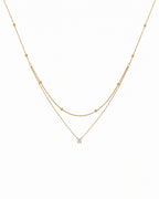 Layered Crystal Gold Necklace (Demi-Fine)