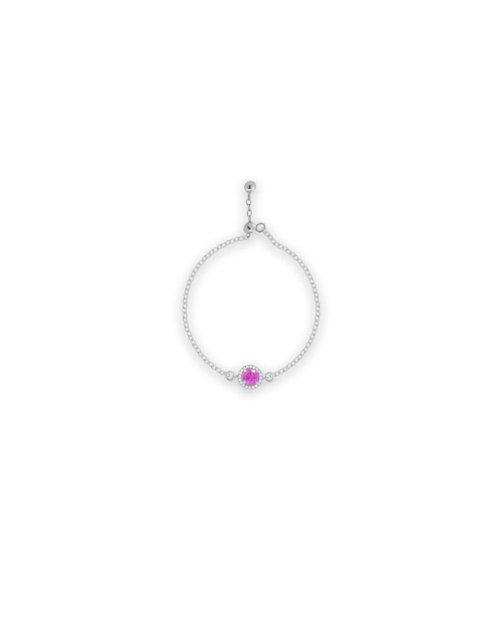Silver Amethyst Glow Chain Ring