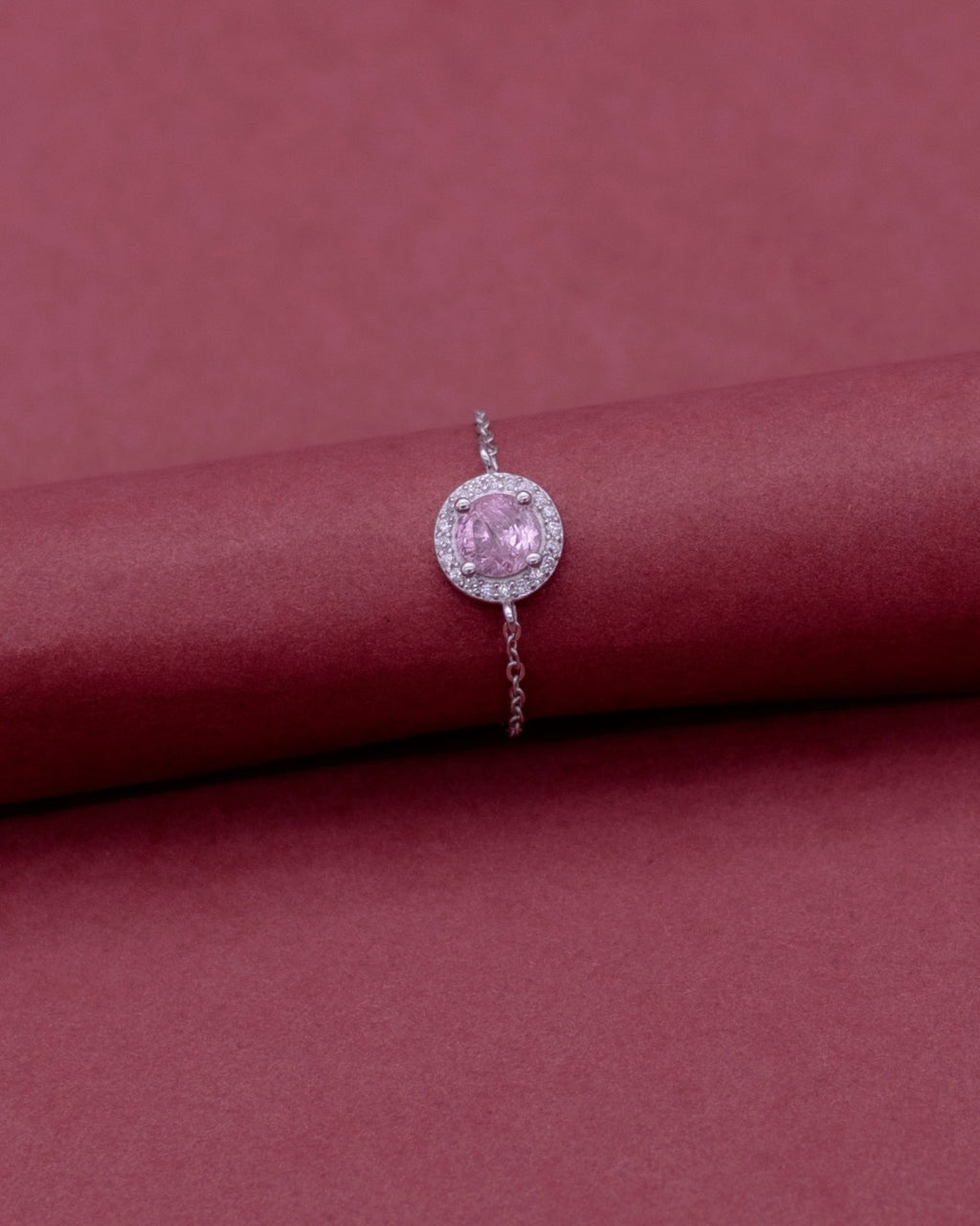 Silver Amethyst Glow Chain Ring