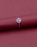 Silver Amethyst Glow Chain Ring