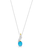 Silver Azure Majesty Parrot Pendant Necklace