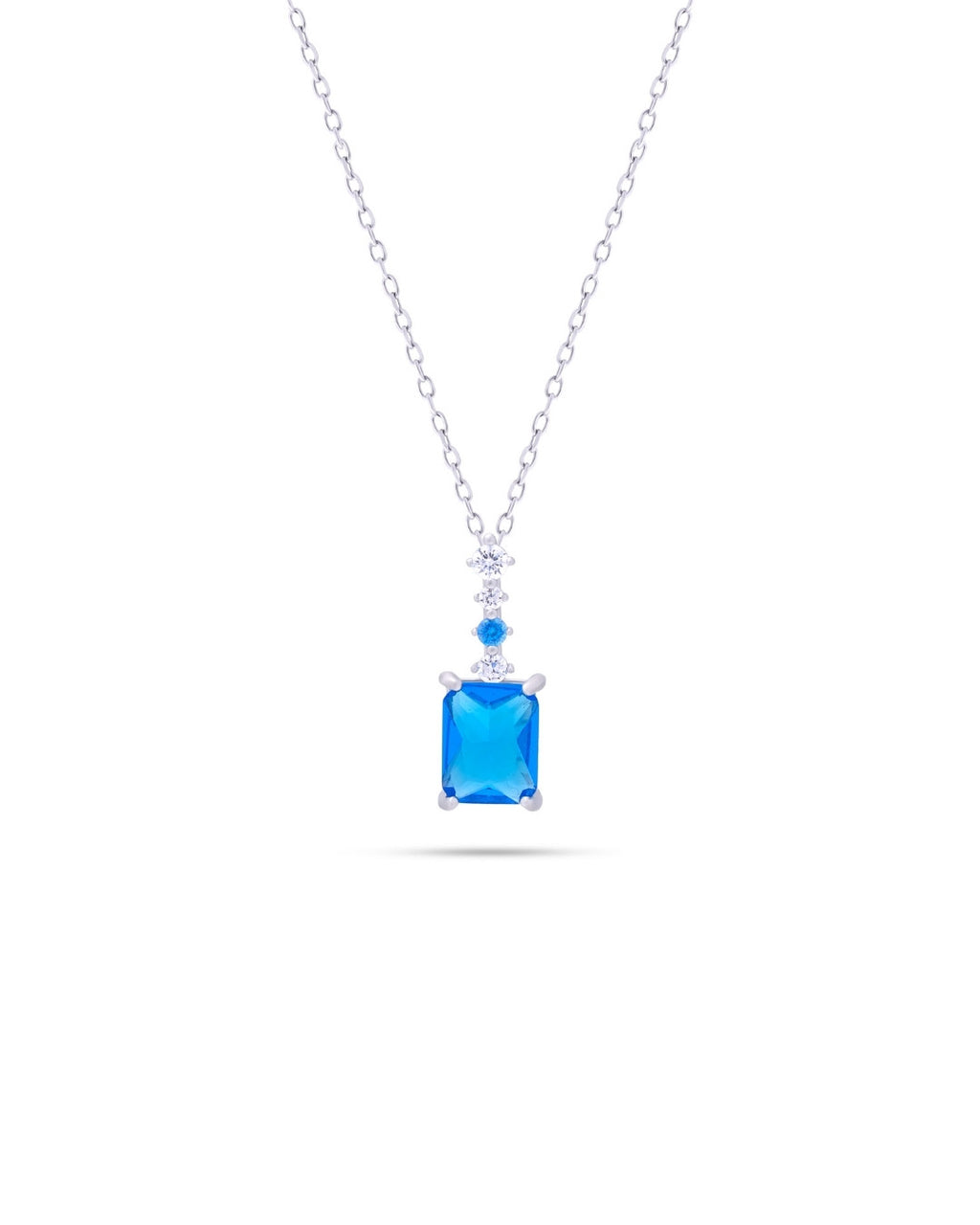 Silver Azure Radiance Pendant Necklace