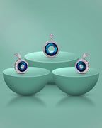 Silver Azure Radiance Pendant Set
