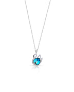 Silver Azure Swan Pendant Necklace