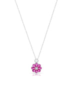 Silver Blooming Radiance Floral Pendant Necklace
