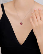 Silver Blooming Radiance Floral Pendant Necklace