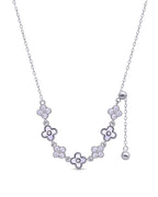Silver Blossom Charm Pendant Necklace