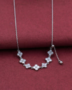 Silver Blossom Charm Pendant Necklace