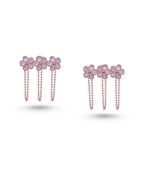Silver Blossom Drizzle Rose Gold Earrings