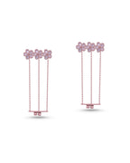 Silver Blossom Drizzle Rose Gold Earrings