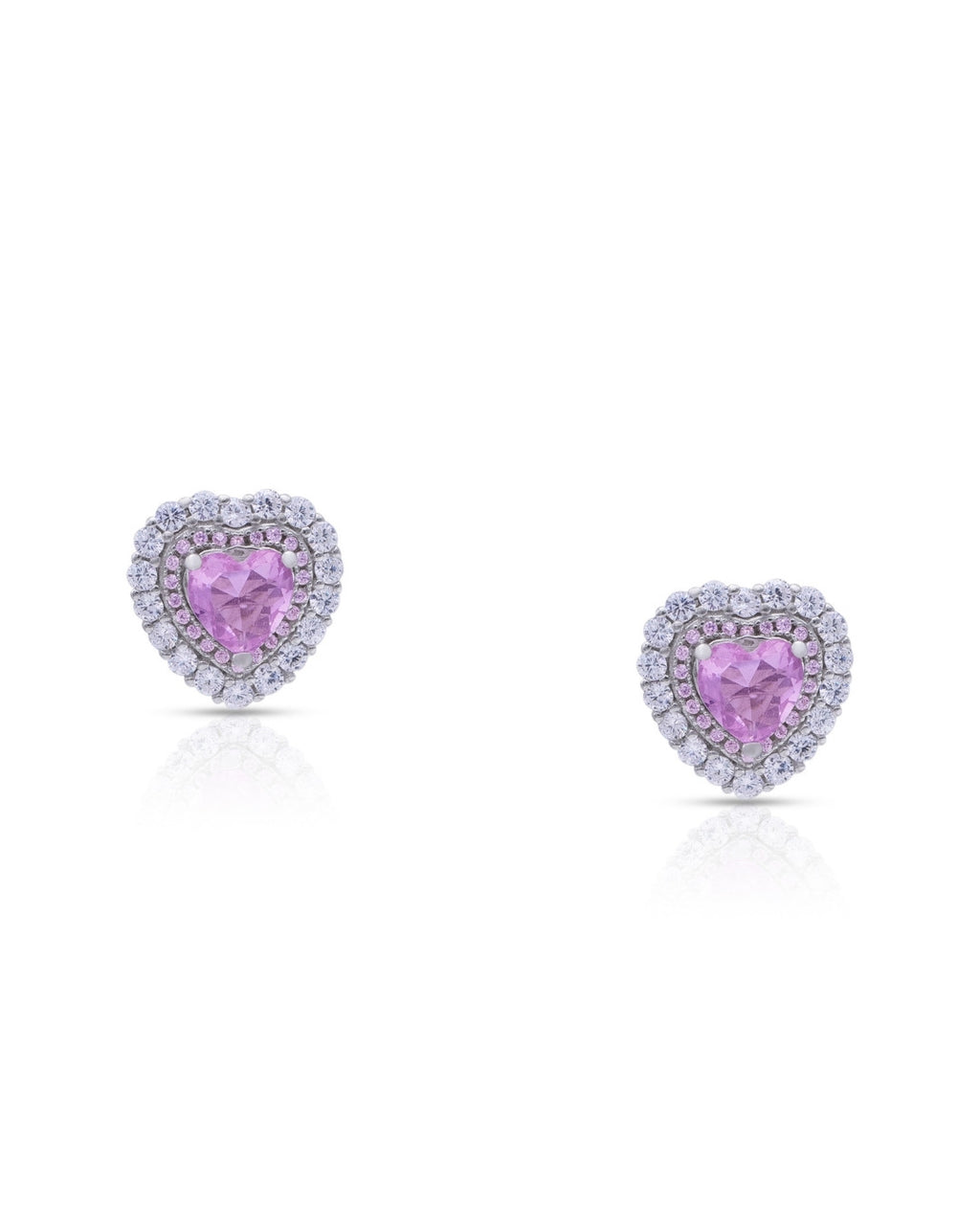 Silver Blush Heart Glimmer Earrings