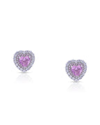 Silver Blush Heart Glimmer Earrings