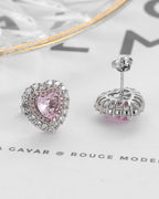 Silver Blush Heart Glimmer Earrings