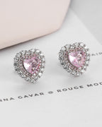 Silver Blush Heart Glimmer Earrings