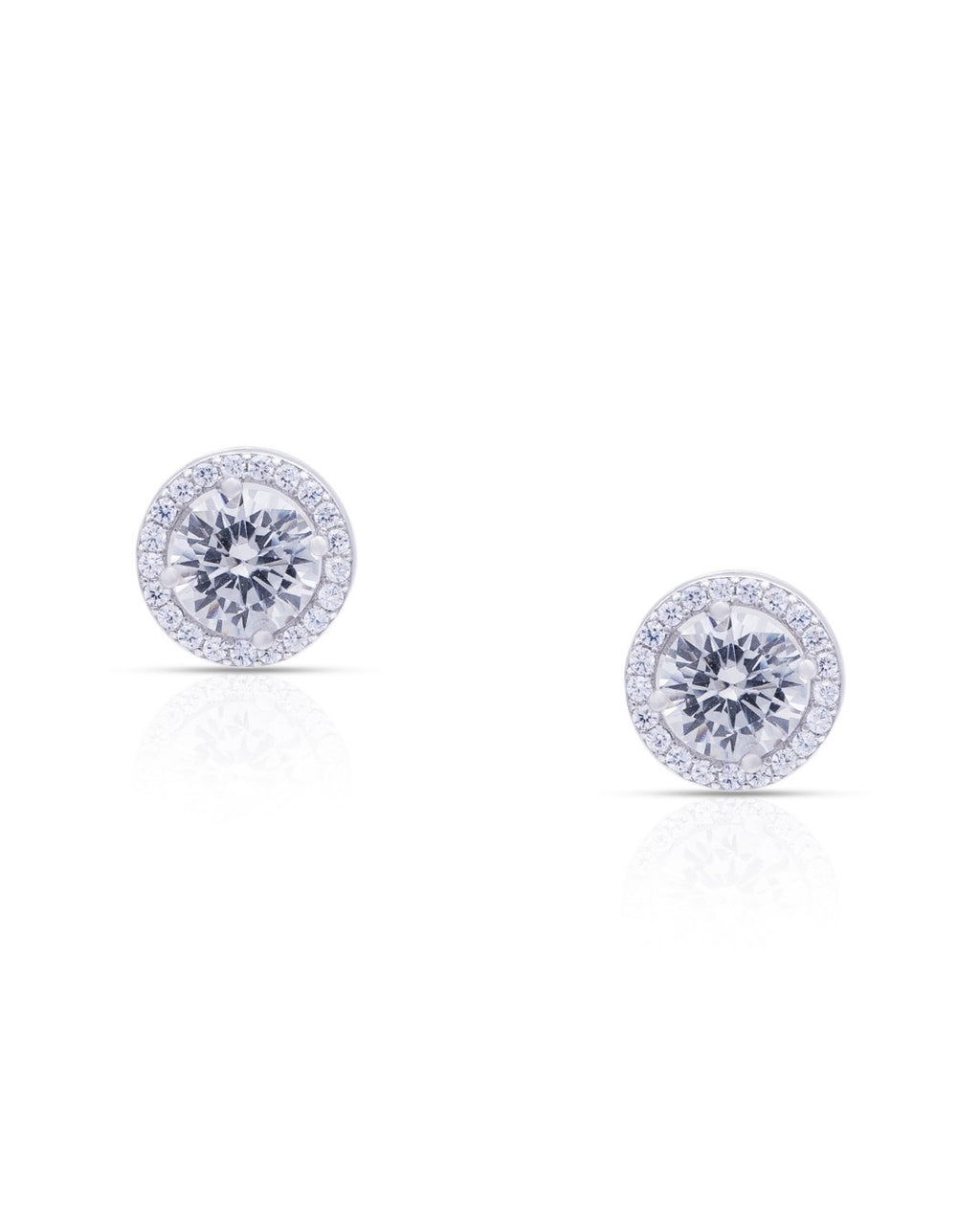 Silver Brilliant Halo Sparkle Earrings