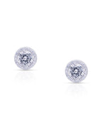 Silver Brilliant Halo Sparkle Earrings