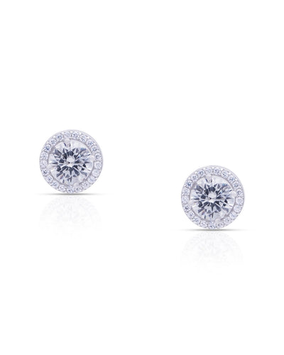 Silver Brilliant Halo Sparkle Earrings