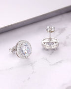 Silver Brilliant Halo Sparkle Earrings