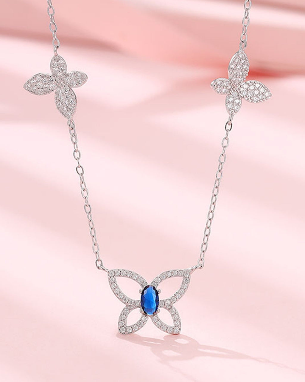 Silver Butterfly Bliss Pendant Necklace