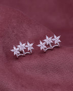 Silver Celestial Blossom Climber Earrings