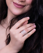 Silver Celestial Cascade Ring