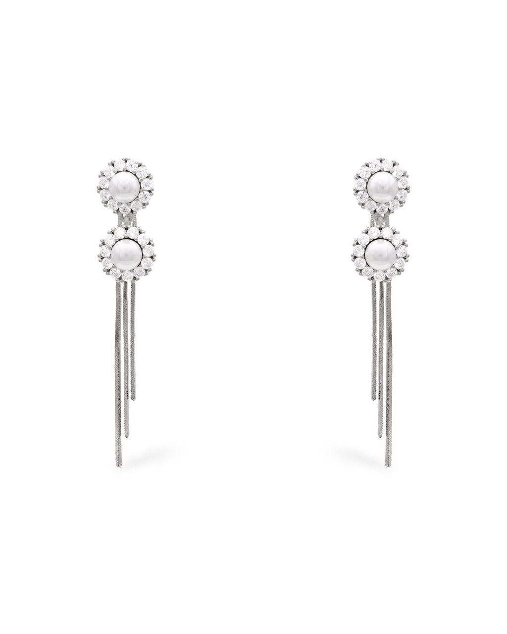 Silver Celestial Glow Pearl Earrings