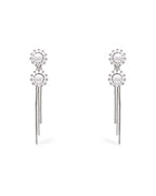 Silver Celestial Glow Pearl Earrings