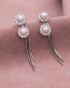 Silver Celestial Glow Pearl Earrings