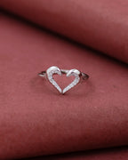 Silver Celestial Love Open Heart Ring
