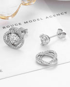 Silver Celestial Swirl Sparkle Earrings