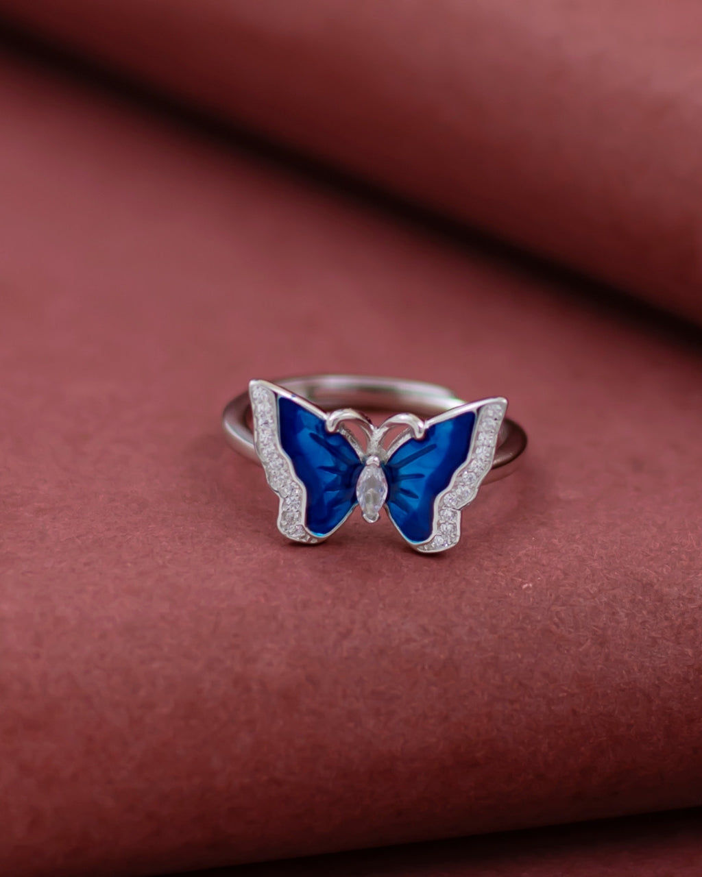 Silver Celestial Wings Adjustable Ring