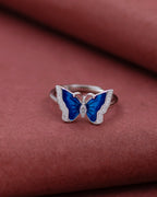 Silver Celestial Wings Adjustable Ring
