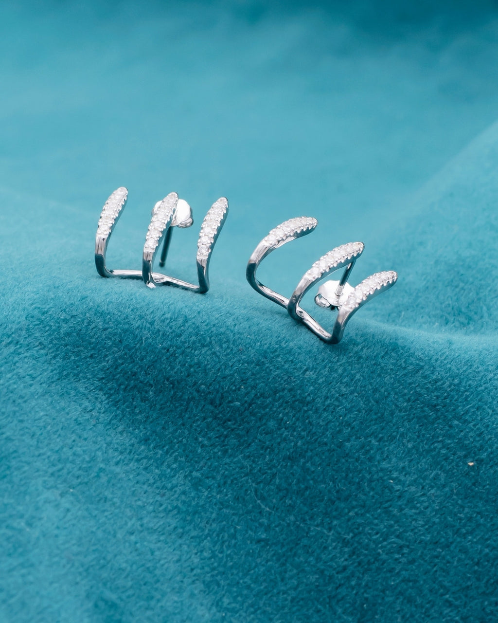Silver Claw Embrace Earrings